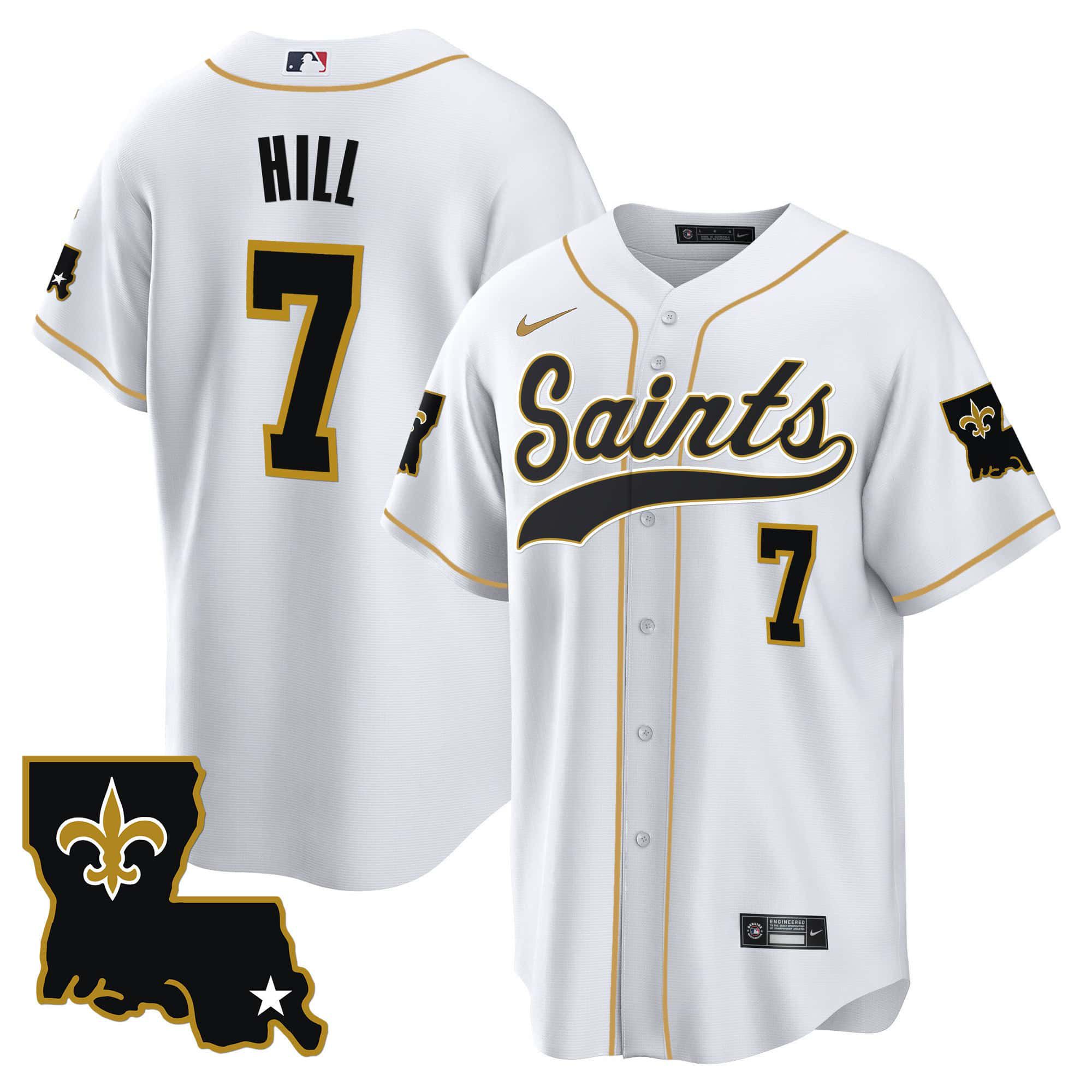 Men New Orleans Saints #7 Hill White 2024 Nike 1987 Legacy Cool Base NFL Jersey->indianapolis colts->NFL Jersey